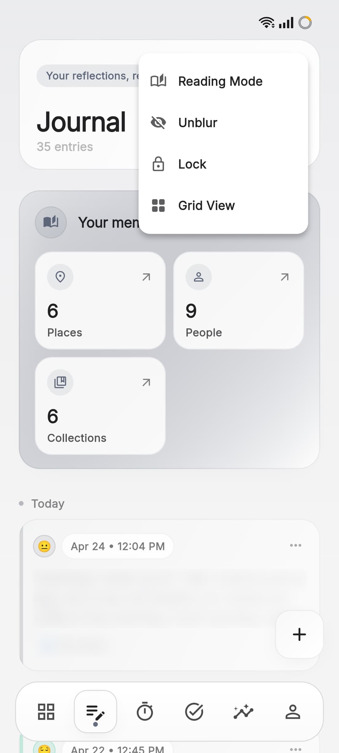 Aura journal editor with autosave and writing tools