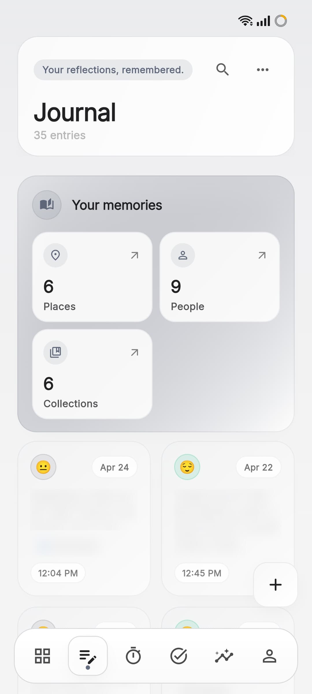 Aura journal memory connections and reflection metadata