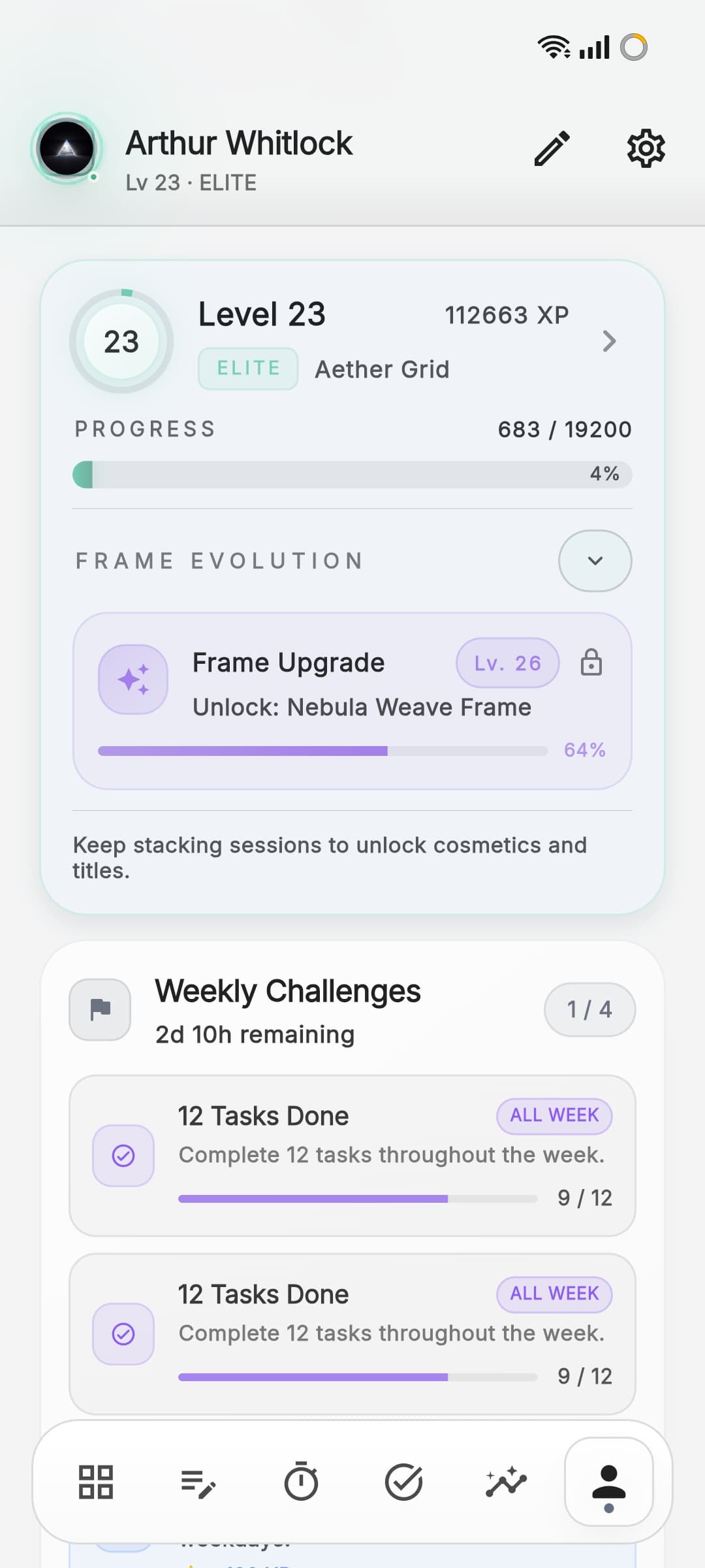 Aura profile progression details