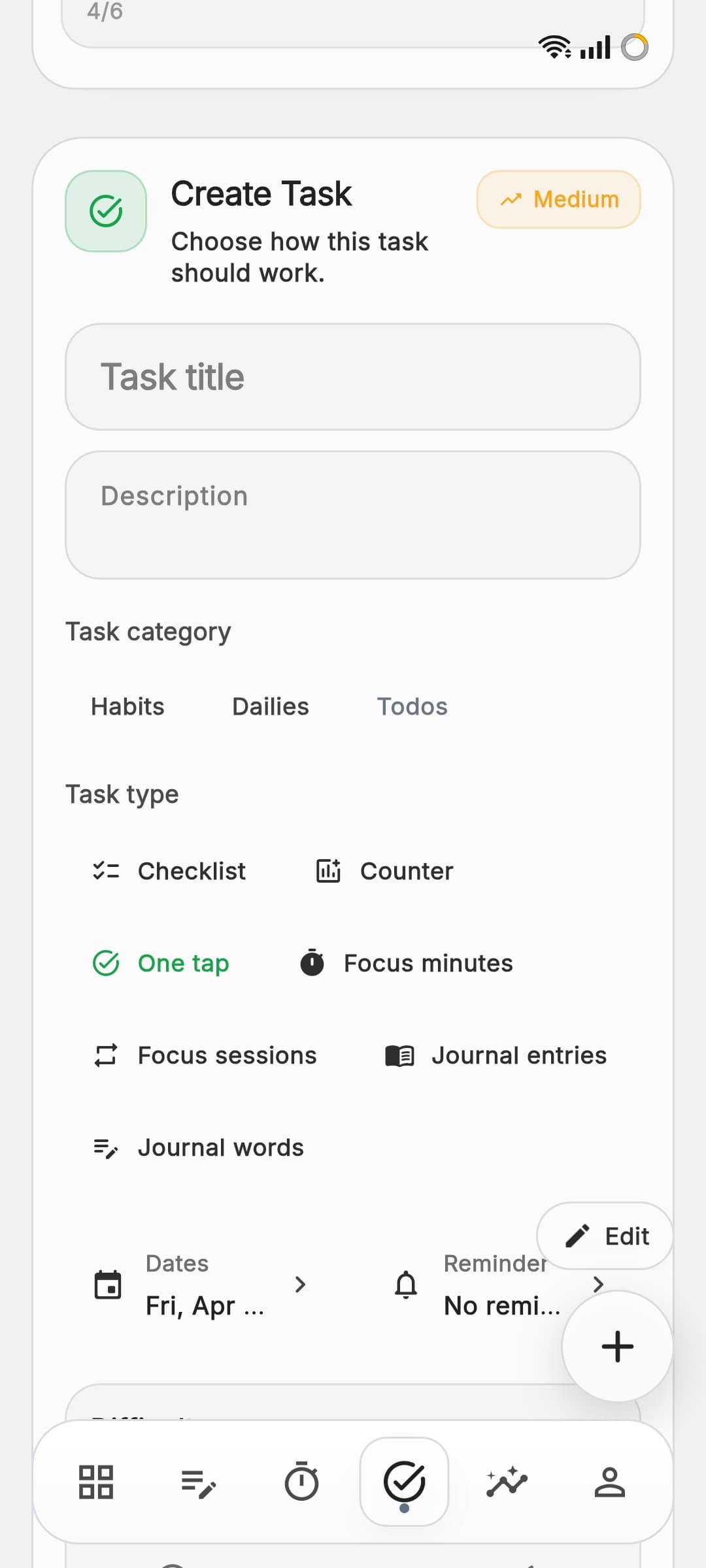 Aura task calendar and completion context