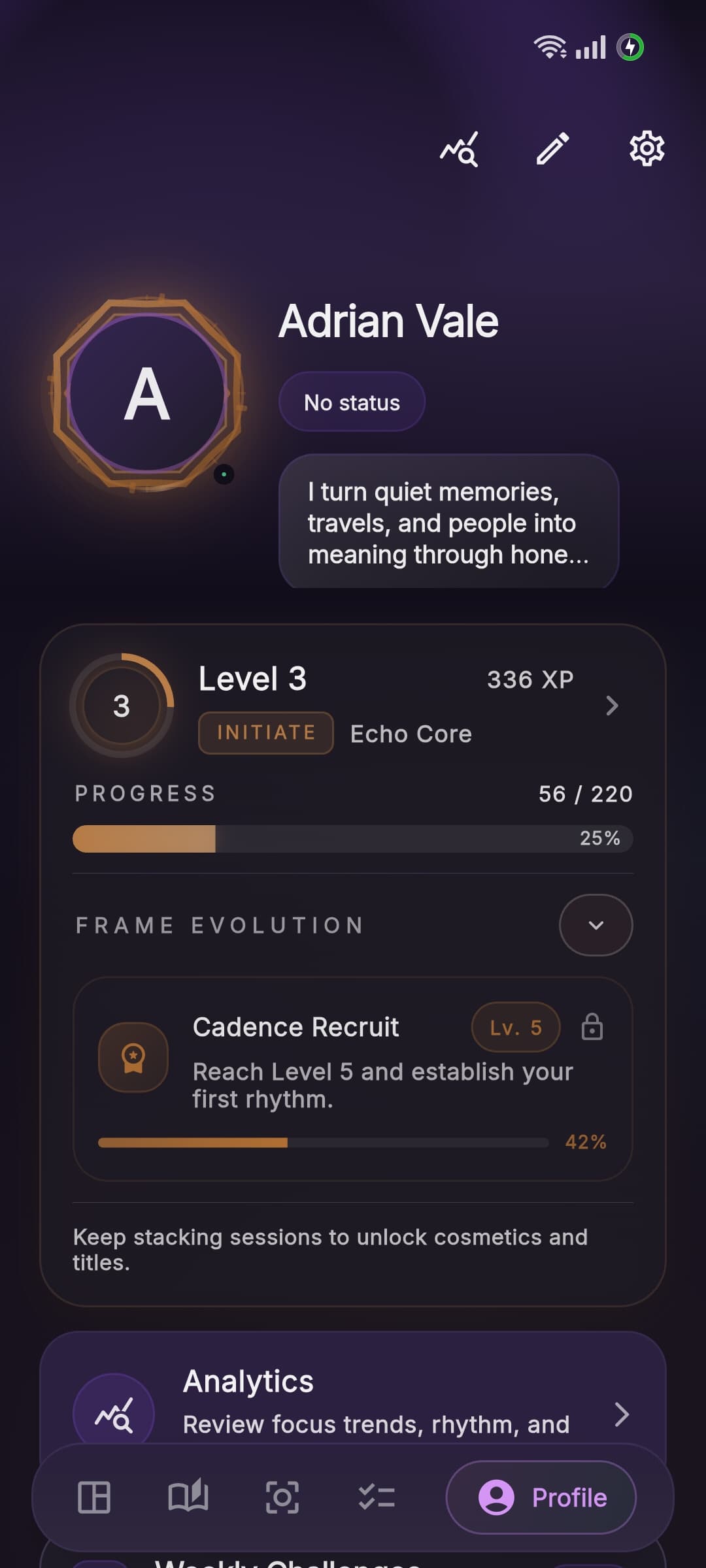 Aura profile progression details