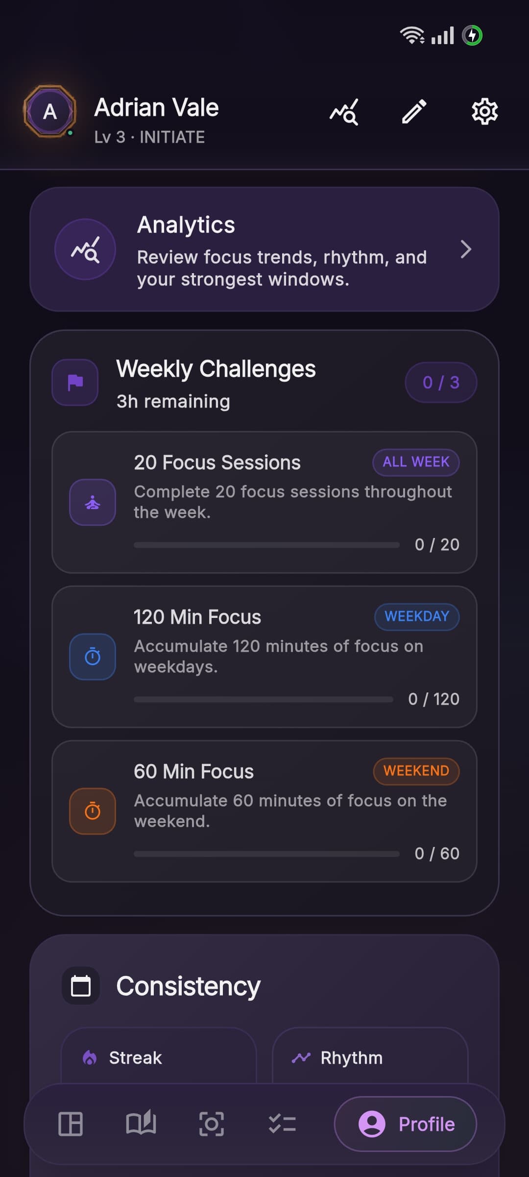 Aura profile consistency stats